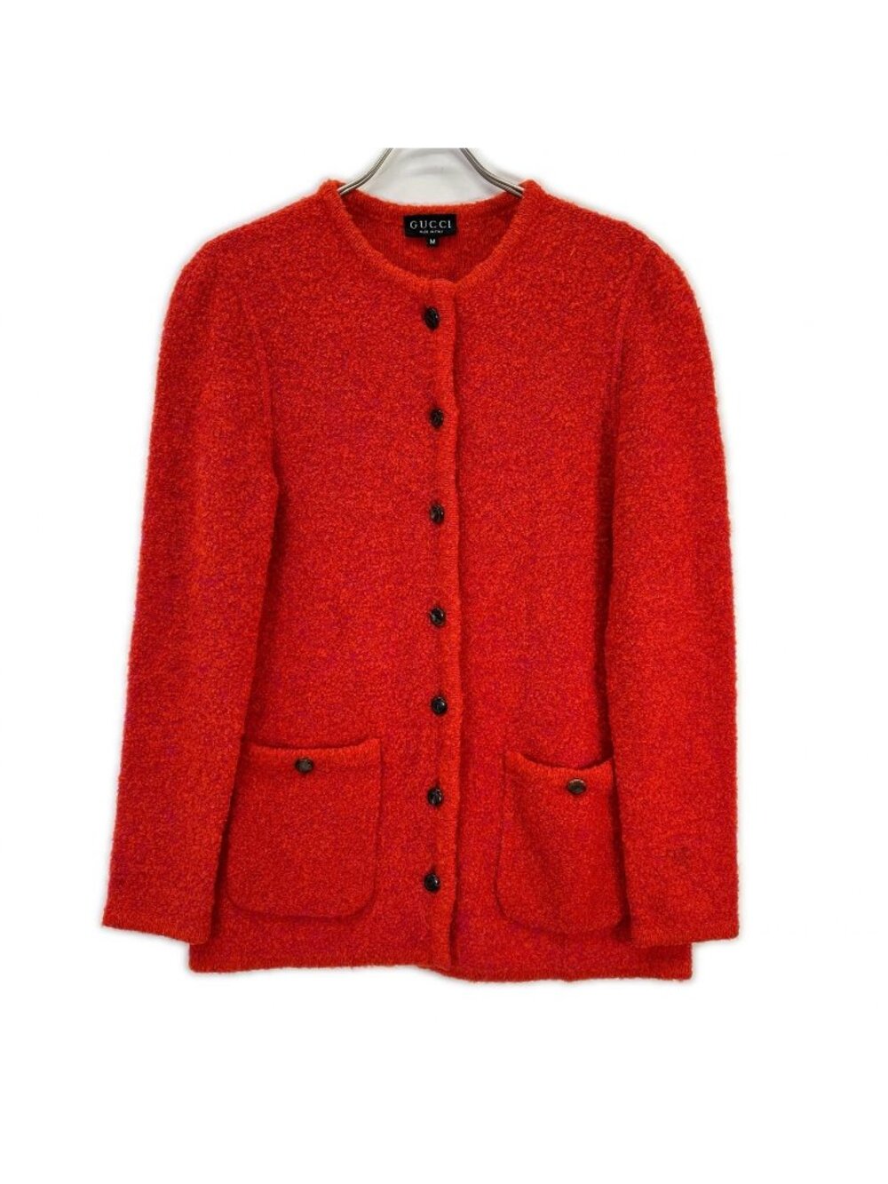Gucci 257 Vintage Red Alpaca Cowl Mohair Cardigan